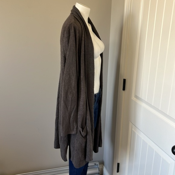 BAREFOOT DREAMS Cozychic Lite Coastal Cardigan #480 Brown Gray Sz 1X - Picture 6 of 11